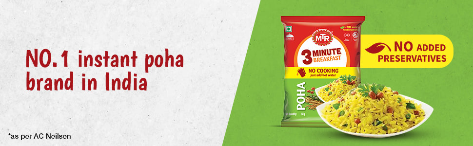 MTR 3 Mins Breakfast Poha Pouch 60g, 24pcs