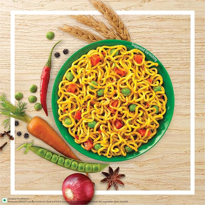 MAGGI Nutri-licious Masala Veg Atta Noodles, Instant Noodles with 20 Spices & Herbs, 12 Packs