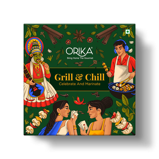 Orika Grill & Chill Portable Barbeque Griller Set with Seasonings/Marinades