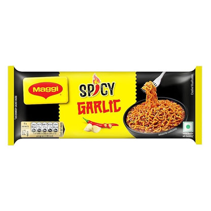 MAGGI Spicy Garlic Noodles | Fiery & Garlic Twist | Instant & Easy Snack | 3 Packs of 4pcs Each
