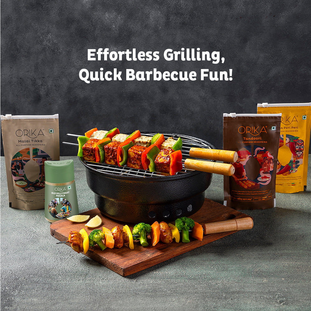 Orika Grill & Chill Portable Barbeque Griller Set with Seasonings/Marinades