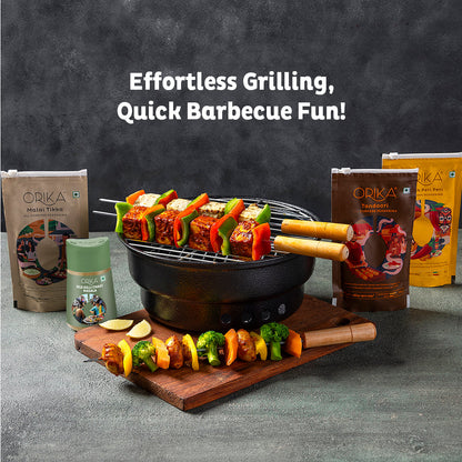 Orika Grill & Chill Portable Barbeque Griller Set with Seasonings/Marinades