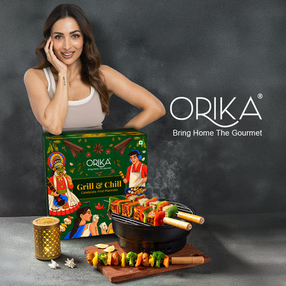 Orika Grill & Chill Portable Barbeque Griller Set with Seasonings/Marinades