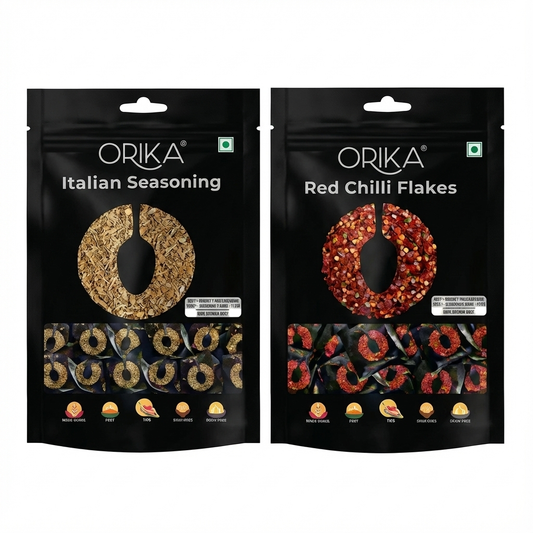 Orika Oregano + Chili Flakes Combo Pack, 130pcs oregano and 130pcs chili flakes
