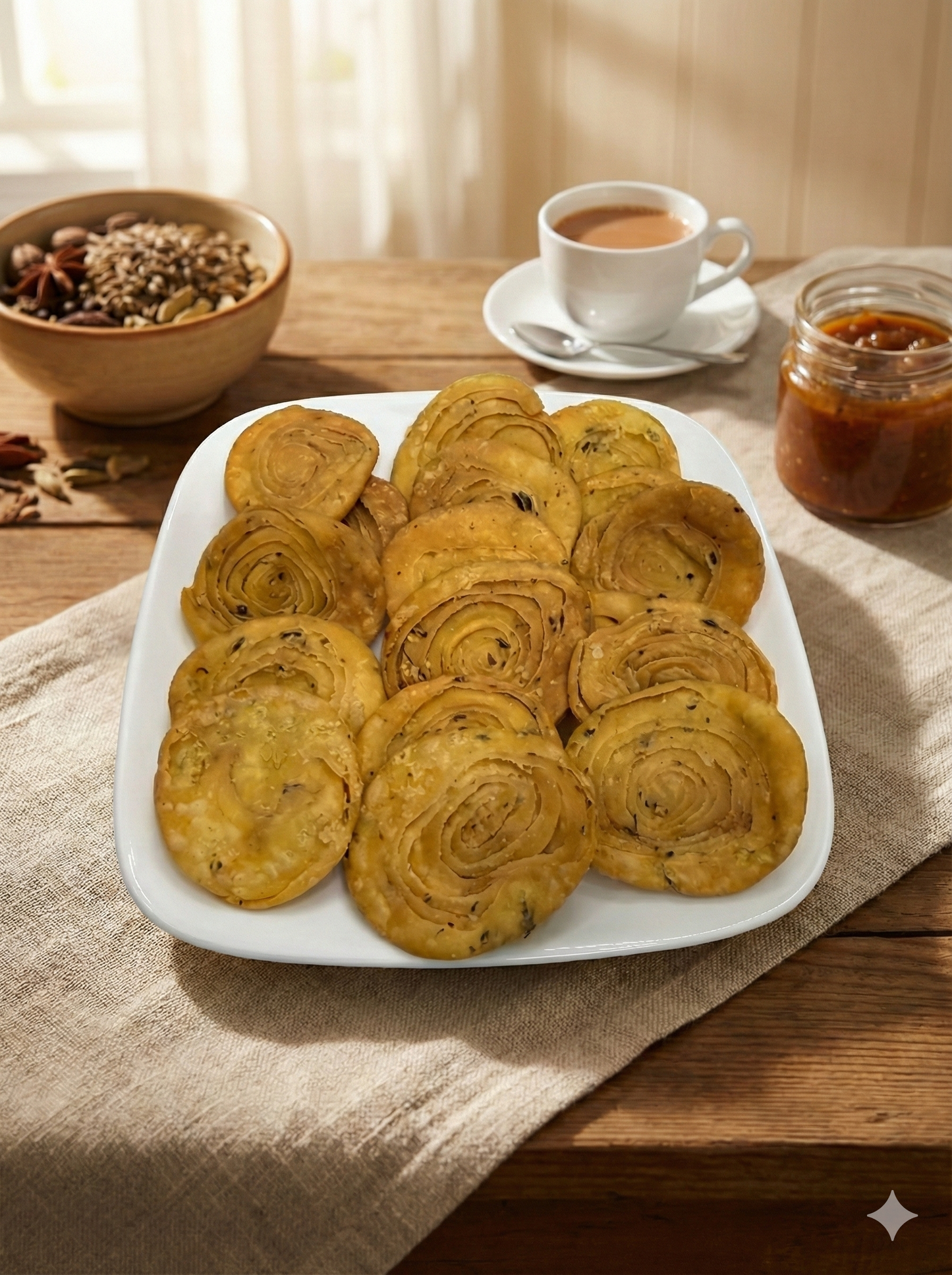 Dadi Special Methi Mathri, Home-Made, 1kg Pack, best for snacking and munching.