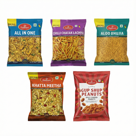 Haldiram Namkeen Super Combo, 5 Packets, 200g each