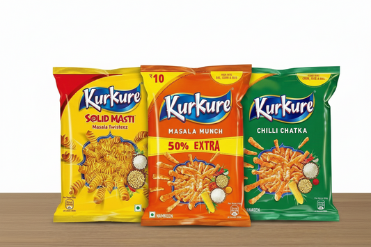 Kurkure , 3 Flavor combo, 12 Packets