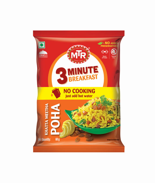 MTR 3 Minute Khatta Meetha Poha Pouch 60 g