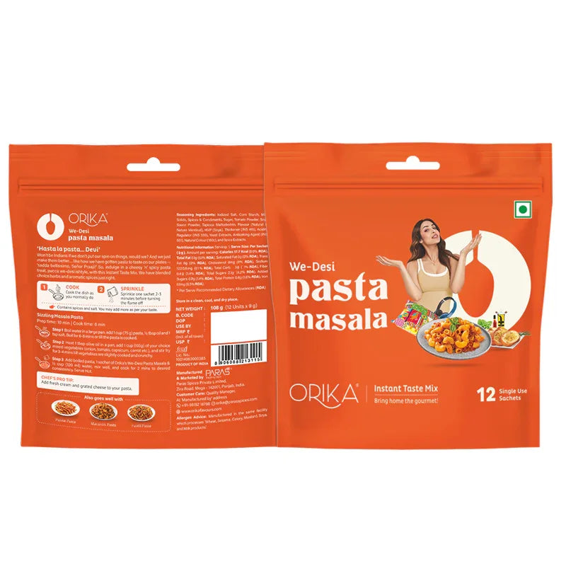 We-Desi Pasta Masala, All in One Masala, 12 single use sachets